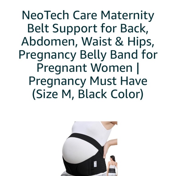 NWT Black Maternity back support Belt size Medium, Black - Picture 2 of 8